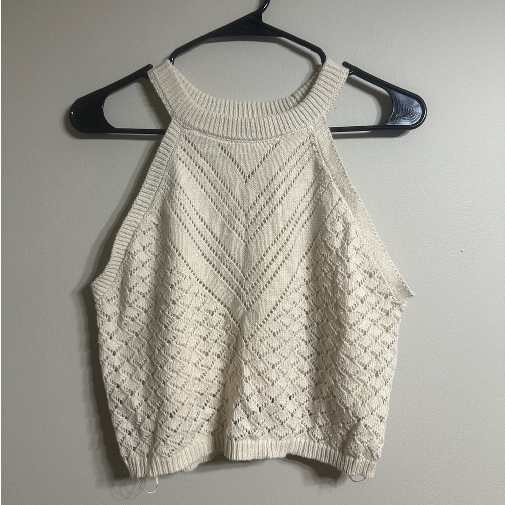 Boho Knitted White Tanktop